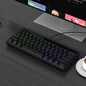 All'ingrosso OEM USB Gaming tastiera 64 tasti Compact Mini cablato RGB LED retroilluminato tastiera di gioco per Gamer Desktop PC Computer - Product Image 3