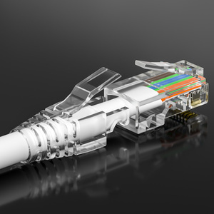 6.5mm RJ 45 Claw Modular cắm khởi động Bìa PC Chất liệu 1P pins CAT5e <span class=keywords><strong>CAT6</strong></span> tương thích cao su căng thẳng cứu trợ RJ45 kết nối khởi động - Product Image 1
