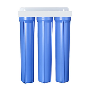 大蓝色三壳过滤系统20英寸高容量水过滤器过滤器外壳容纳气体清水过滤器瓶 - Product Image 1