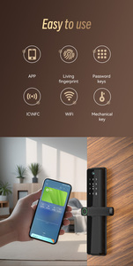 Kamera Tuya Wifi App akıllı kapı kilidi uzaktan kedi gözü biyometrik parmak izi dijital kilit anahtarı Nfc Rfid kod telefon kilidini akıllı kilit - Product Image 2