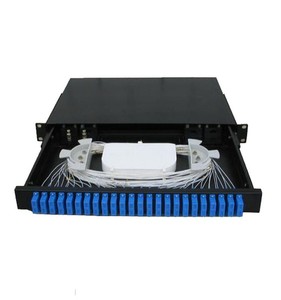 FTTH 1U 19 英寸机架安装 SC FC LC ST 端口 96 48 32 24 12 8 端口核心 ODF 光纤贴片面板 - Product Image 1