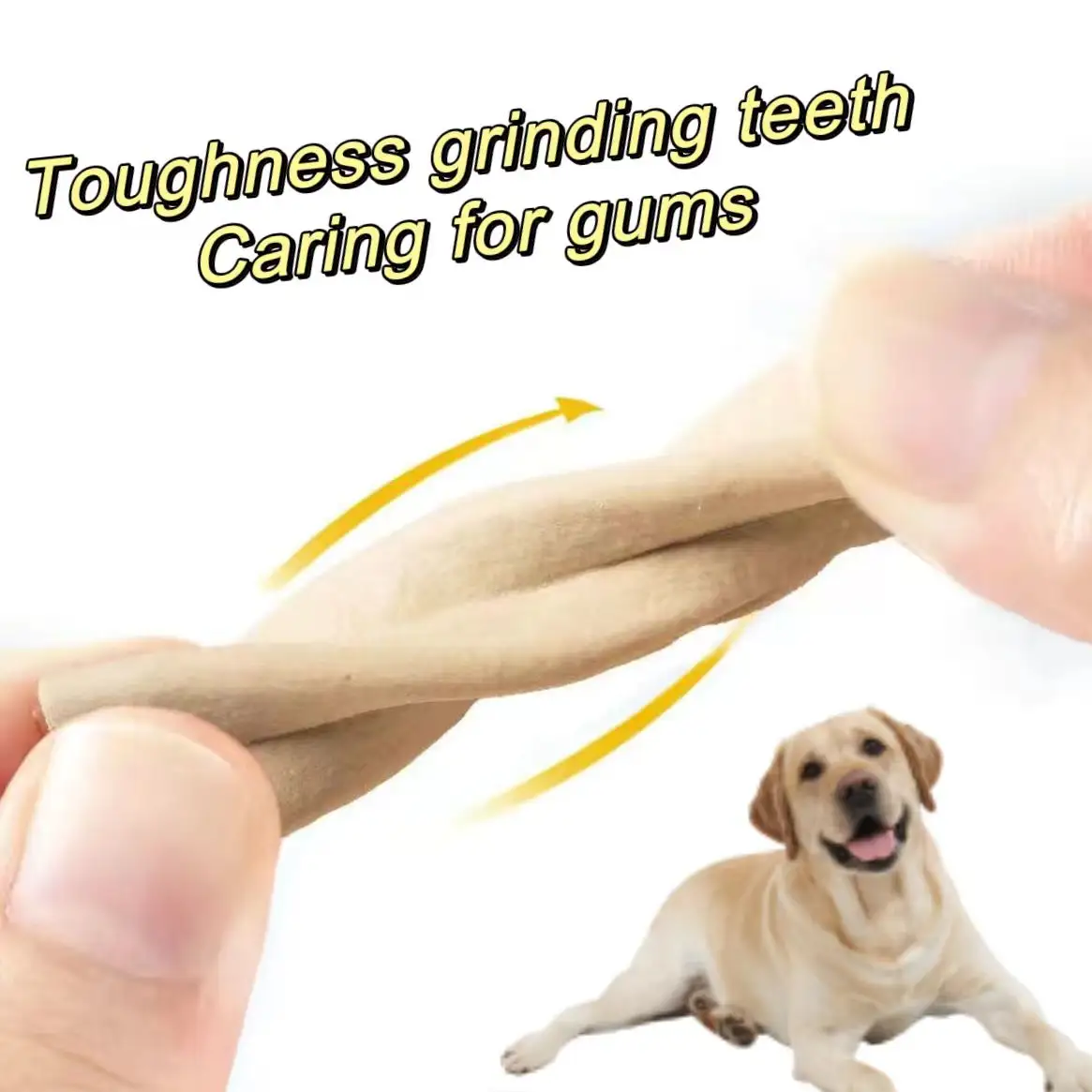 Haute qualité friandise sèche pour animaux de compagnie torsion naturelle bâtons dentaires soins bucco-dentaires mâche chien collation forme en spirale dents bâton de meulage