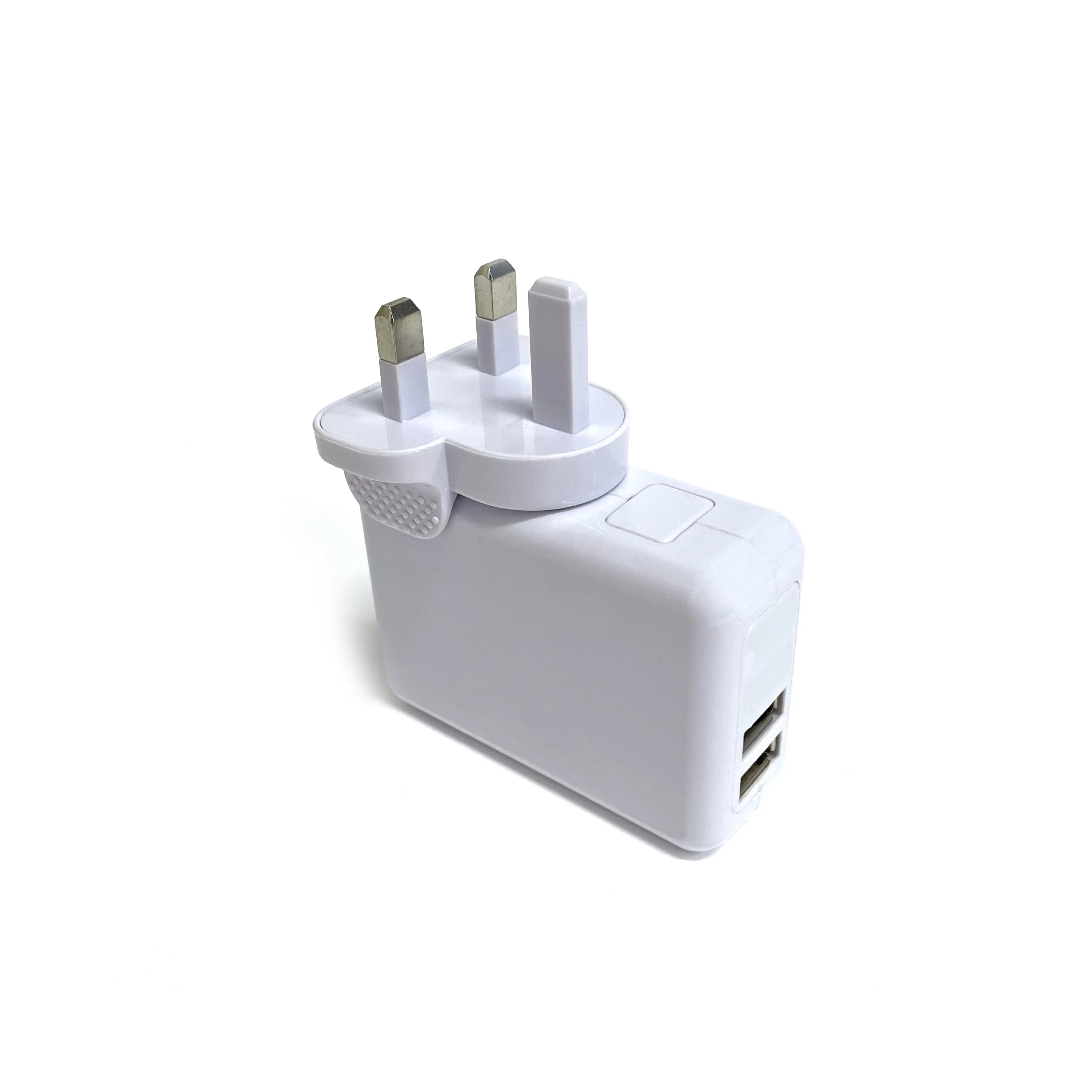 Admite personalización Adaptador multipuerto Transformador 5V 2.1A con 4 piezas Enchufe reemplazable Cargador de 2 puertos USB