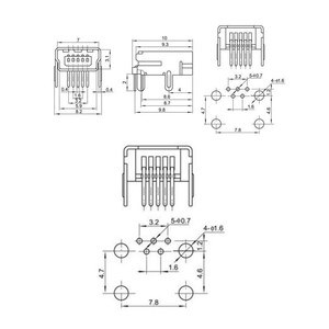 迷你USB b型5针母插座直角DIP插孔连接器插件 - Product Image 4
