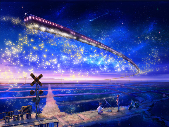 10-104 train under the starry sky