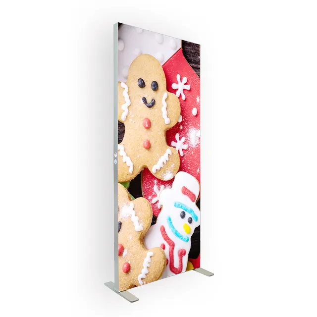 Pantalla de Navidad Diy, caja de luz led para publicidad de tela con marco Delgado magnético para interiores y exteriores