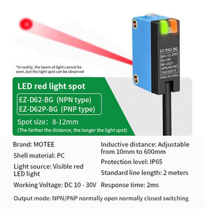 Sensor óptico de alta precisión MOTEE, Sensor de reflexión difusa cuadrada de supresión de fondo antiinterferencias - Product Image 5