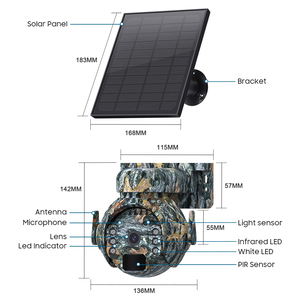Cámara CCTV de visión nocturna con batería solar de baja potencia 4G 3K IP65 con sensor CMOS de tarjeta SIM Wifi de detección humana PIR - Product Image 1