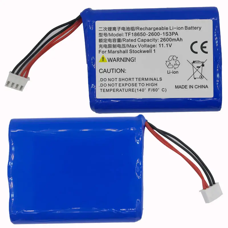 11.1v 2600mAh Lithium Polymer Batteries For Marshall STOCKWELL I Bluetooth Speaker TF18650-2600-1S3PA Replacement Batera