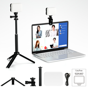 Kit per videoconferenze con piccolo treppiede da tavolo e Clip di luce sulla fotocamera RGB LED Video Light illuminazione fotografica per Desktop - Product Image 3