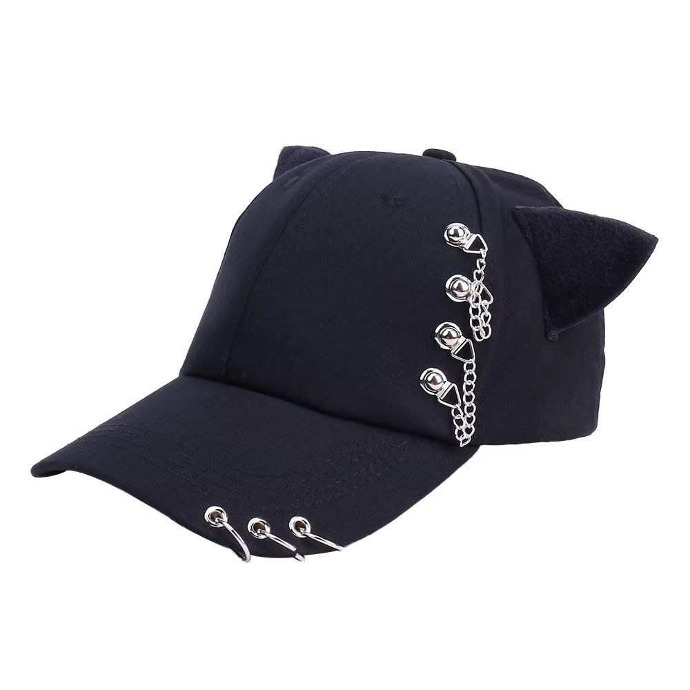 Cat ears baseball-black chain