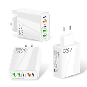 ขายส่ง Pd20w ชาร์จเร็ว65W + ที่ชาร์จ QC3.0ติดผนังชนิด C พอร์ต5พอร์ตสำหรับ iPhone/Huawei /Sumsang - Product Image 2
