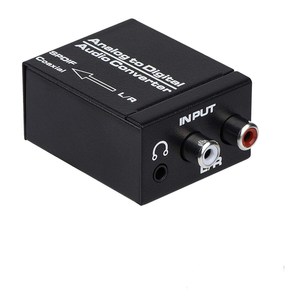 RCA-Convertidor de Audio analógico a Digital, adaptador de Audio óptico Coaxial Toslink con Cable óptico Coaxial, 3,5mm