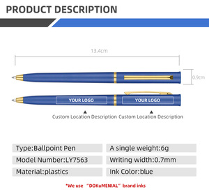 Sang Trọng Vàng Nhựa Bút Bi Với Biểu Tượng Tùy Chỉnh 0.7Mm Chiều Rộng Bằng Văn Bản Cho Văn Phòng & Trường Học Quà Tặng Khuyến Mãi - Product Image 2