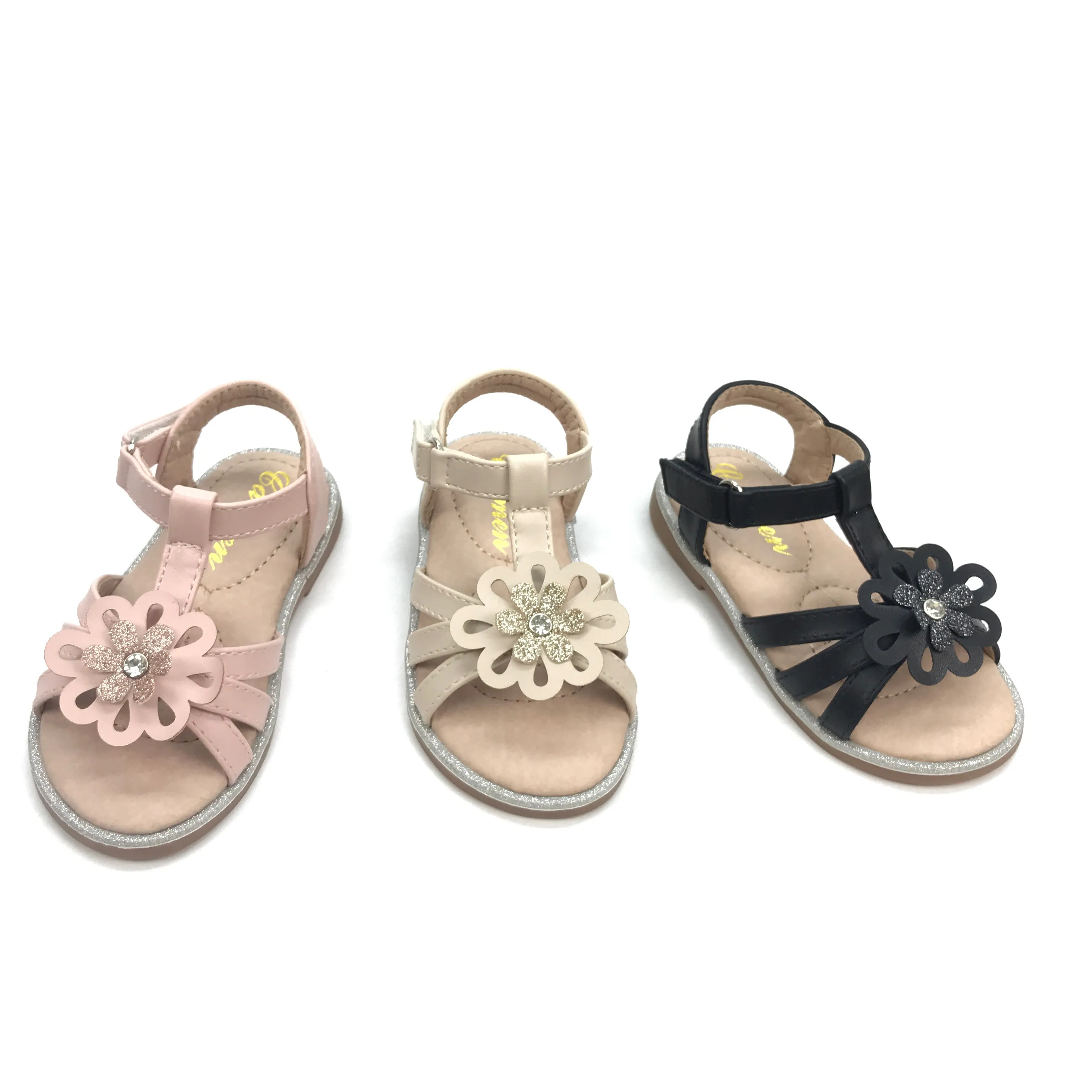 Sandali a fiori dolci ragazze carine estate nuovo stile scarpe antiscivolo scarpe da bambino per bambini sandali piatti Outdoor TPR marche PU