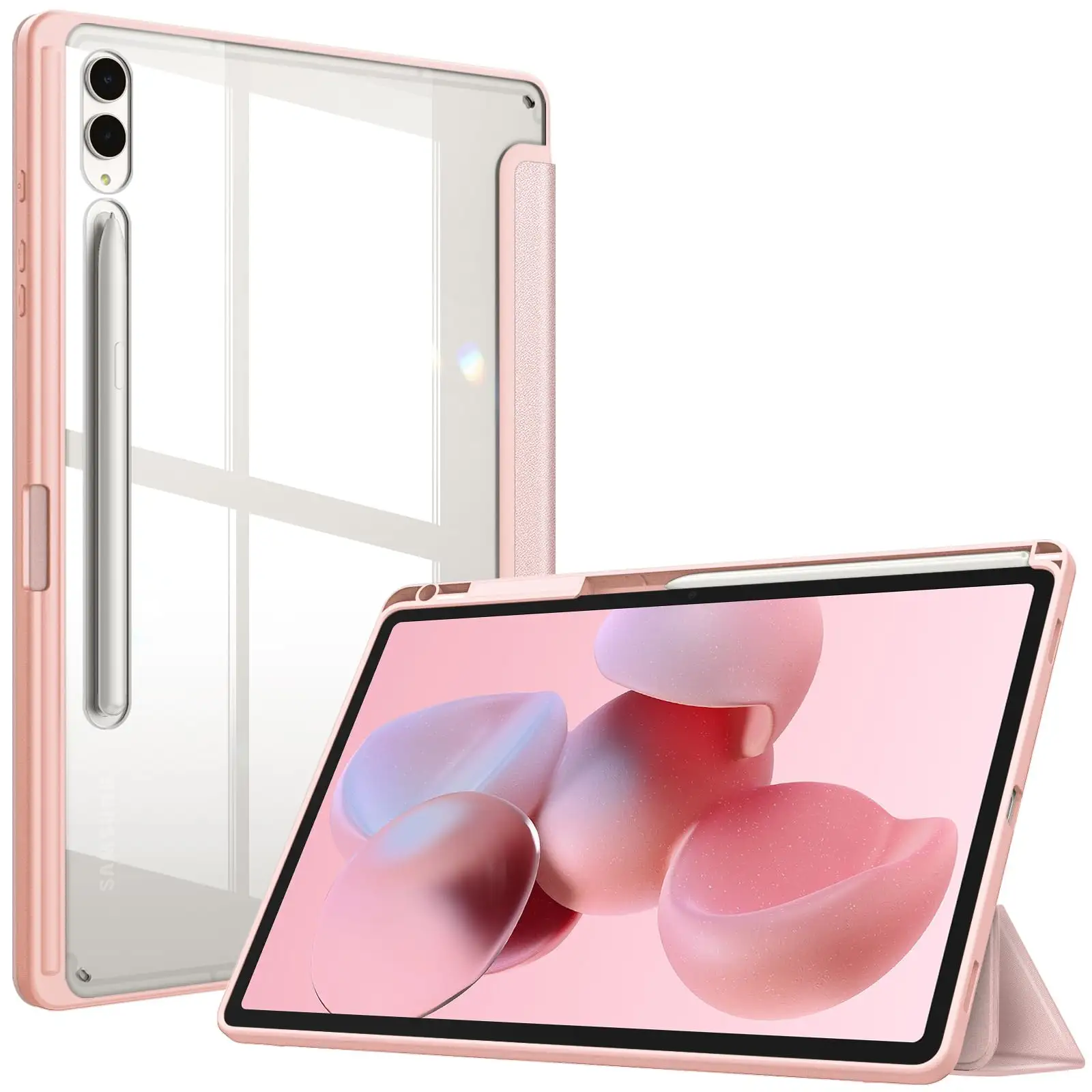 Mềm TPU Cover Quay Lại Cho Galaxy Tab S9 FE Tự Động Đánh Thức/Ngủ Lai Trường Hợp Đối Với Galaxy Tab S9 11Inch