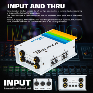Bolanle Audio Passive DI/LI Estéreo Caja directa y aislador de línea, Multi Elija entre inyección directa o modos de aislador de línea - Product Image 5