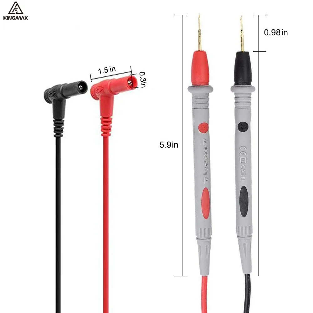 มัลติมิเตอร์ดิจิตอลการตรวจจับปากกาTrue RMSปากกาอัตโนมัติAC/DCแรงดันไฟฟ้าทันทีtestersตะกั่วProbeสายทดสอบ 1000V 20Aจระเข้คลิป