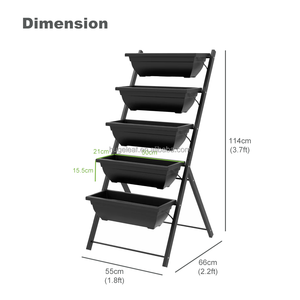 5 Tầng Dọc Lớn lên vườn giường cao kim loại dọc vườn trồng với hộp trồng - Product Image 2