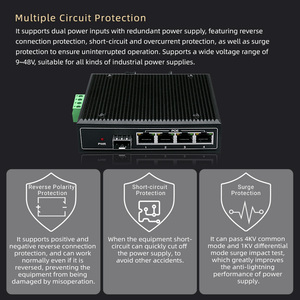 YN-SG105SP1 công nghiệp Thụ động PoE chuyển đổi 5 cổng 10/100/1000Mbps <span class=keywords><strong>Ethernet</strong></span> mạng chuyển đổi CCTV12-60V Din Rail Thụ động PoE chuyển đổi - Product Image 4