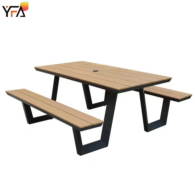 Outdoor Camping Patio Picnic Table And Chairs Outdoor Furniture Wooden Garden Street Table Bench Sets