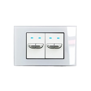 118*75mm 1 2 3 4 Gang 1 <strong>Way</strong> 2 <strong>Way</strong> Toggle Light on Off Switch With LED Indicator, Glass US BR Chile EU Socket - Product Image 3