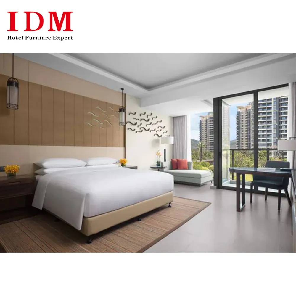 Venta al por mayor de muebles de hotel de diseño moderno de lujo habitaciones conjuntos de muebles de madera maciza