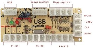<strong>USB</strong> <strong>Arcade</strong> Game <strong>Controller</strong> Zero Delay 2-Player Encoder with Joystick Buttons for PC MAME <strong>Raspberry</strong> <strong>Pi</strong> Retro Devices - Product Image 2