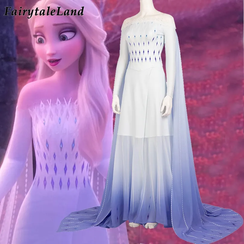 Elsa Weiß Kleid Phantasie Karneval Halloween Kostüm Cosplay Prinzessin Anna Elsa Kostüm Sexy Druck Kleid Outfit dropshipping