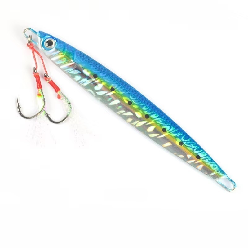 1# light blue back (front hanging fish skin double hook)