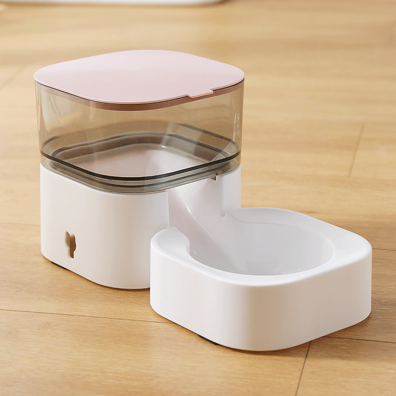 Pink-Dog food feeder