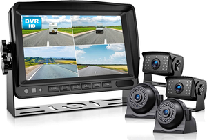 Quad Screen <strong>Backup</strong> DVR Record Camera System <strong>and</strong> 4CH 7/9Inch AHD Monitor Kit for Trucks <strong>and</strong> Heavy <strong>Machinery</strong> - Product Image 2