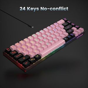 65% Gaming <strong>Keyboard</strong> Wired Backlit Mini RGB <strong>Keyboard</strong> Compact Anti-Ghosting 68-Key Gaming Wired <strong>Keyboard</strong> - Product Image 2