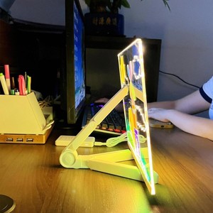立式发光亚克力留言板干擦板发光记事板带7色笔的书桌笔记 - Product Image 2