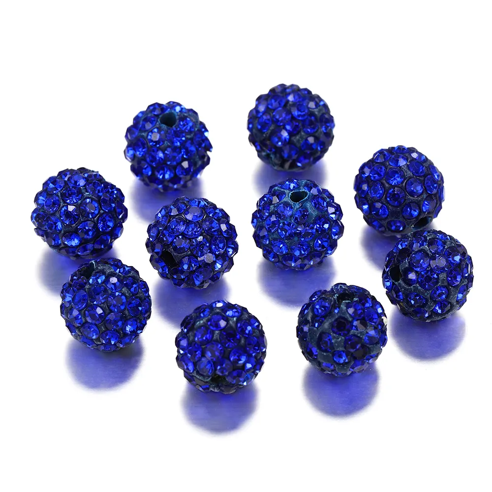 Bola de arcilla polimérica para fabricación de joyas, cuentas espaciadoras de cristal pavimentadas redondas de 6, 8 y 10mm