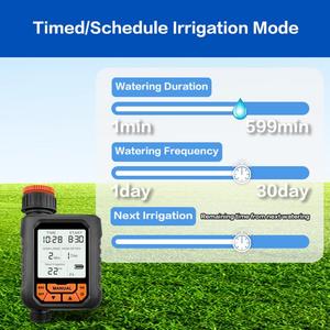 Timer acqua esterna per irrigatore 1 presa grande schermo LCD Timer di irrigazione programmabile per giardino manuale prato - Product Image 3