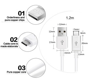 โรงงานเดิมคุณภาพ1.2เมตรไมโคร V8สาย USB สำหรับซัมซุงข้อมูลชาร์จ Galaxy Note4 S7 S6สาย Android หรือ EP-DG925UWZ - Product Image 3