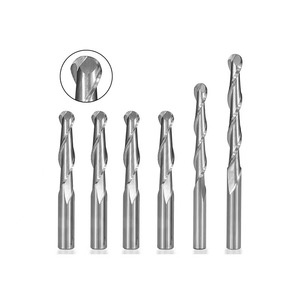6 mm Shank Two Flutes Helical Ball Nose Milling Cutter Tungsten Carbide Double <strong>End</strong> Mills for Pvc Wood Acrylic Engraving