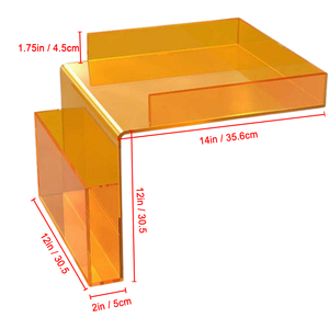 新设计定制悬垂储物托盘彩色<span class=keywords><strong>Lucite</strong></span>亚克力沙发托盘带口袋
