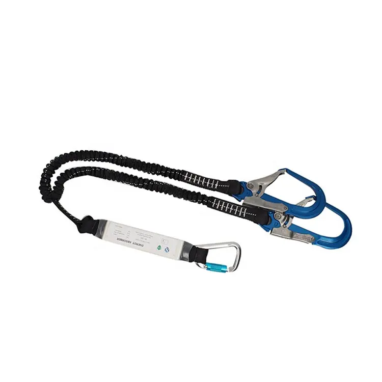 Fall protection shock absorber safety lanyard energy absorber for body harness