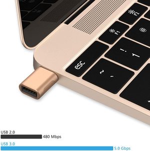 笔记本电脑平板手机用USB C至USB 3.0适配器超高速转换器适配器C型公到a型母