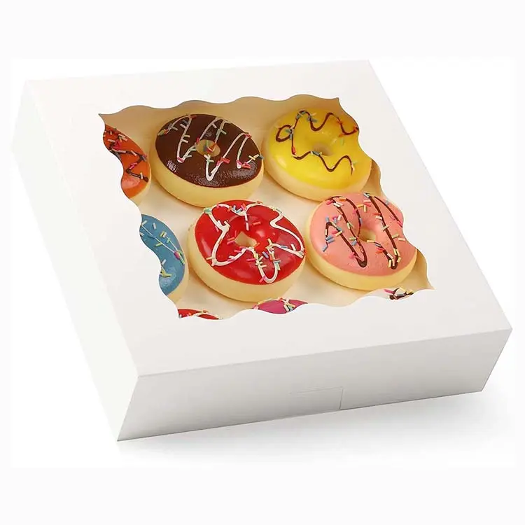 Monouso duro cibo ciambella Cupcake contenitore di carta da forno scatola di imballaggio per cibo carta Kraft Design personalizzato accetta