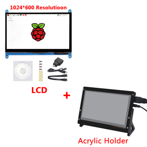 Kapazitiver 7-Zoll-Touchscreen-Monitor für Raspberry Pi 4B 1024*600 IPS-LCD-Display TFT auf Raspberry Pi 3 Modell B 3B
