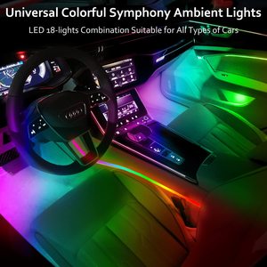 18 IN 1 10 IN1ネオンドリームカラーLED車内アンビエントライトアクリルLED光ファイバーアンビエントライトキット (ワイヤレスアプリ付き) - Product Image 5