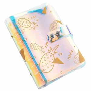 6-Raccoglitore Ad Anelli Copertura Riutilizzabile Notebook Shell con Chiusura A Bottone A Pressione per Anello-Bound Planner Pagine in Abbagliante arcobaleno di colore
