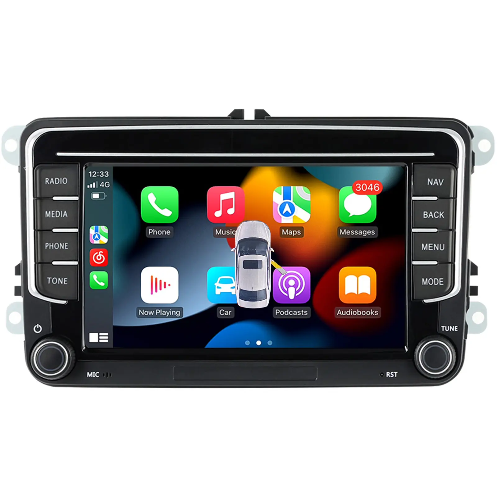 Araba radyo dokunmatik ekran araba ses alıcısı GPS navigasyon Bluetooth ile VW Skoda Seat Golf Passat Jetta araba Stereo carPlay