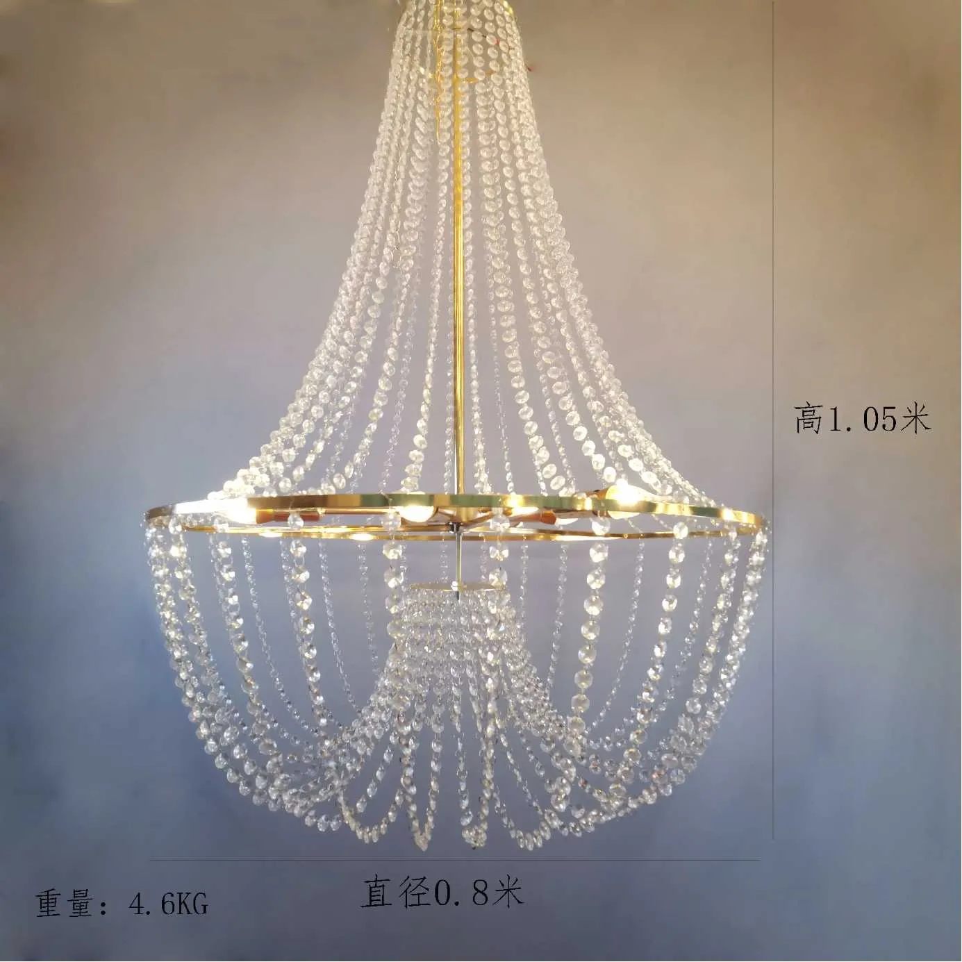 Candelabros LED con cuentas de cadena de cristal largo dorado moderno, lámpara colgante, luces colgantes, centros de mesa de boda para decoración de eventos de boda