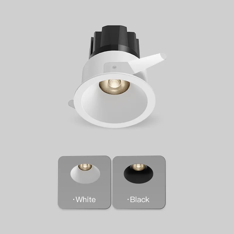 XRZLux Deep Anti-Glare LED COB Downlight Cut-out 55mm 8W 10W Encastré LED Downlight Aluminium Plafond Spot Éclairage Intérieur