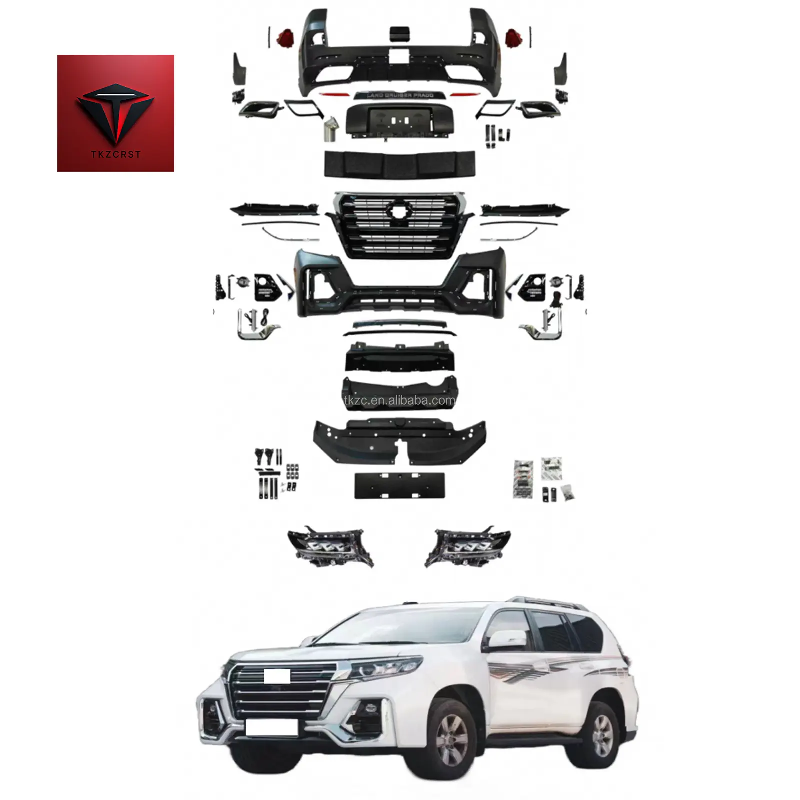 TKZCRST Factory Prado FJ150 Upgrade Navigator Style Bodykit para 2018-ON Toyota Land Cruiser Prado Model Kits de conversión de parachoques