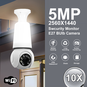 1080P WIFI 3MP Cámara IP Uso en el hogar Smart 360 Bombilla LED panorámica con seguimiento de movimiento inalámbrico para seguridad en el hogar - Product Image 3